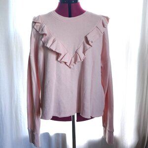 Free People Ooh La Ruffle Pullover in Peach